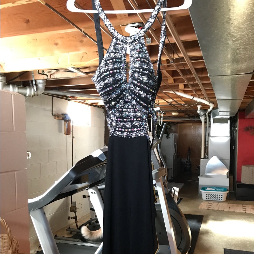 Black shiny Prom Dress